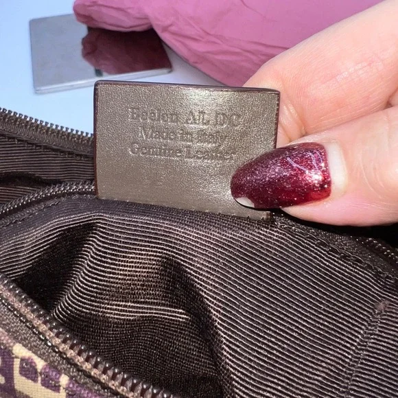 Bally Vintage Monogram Shoulder Bag Y2K Designer Purse Italian Leather - Picture 5 of 16